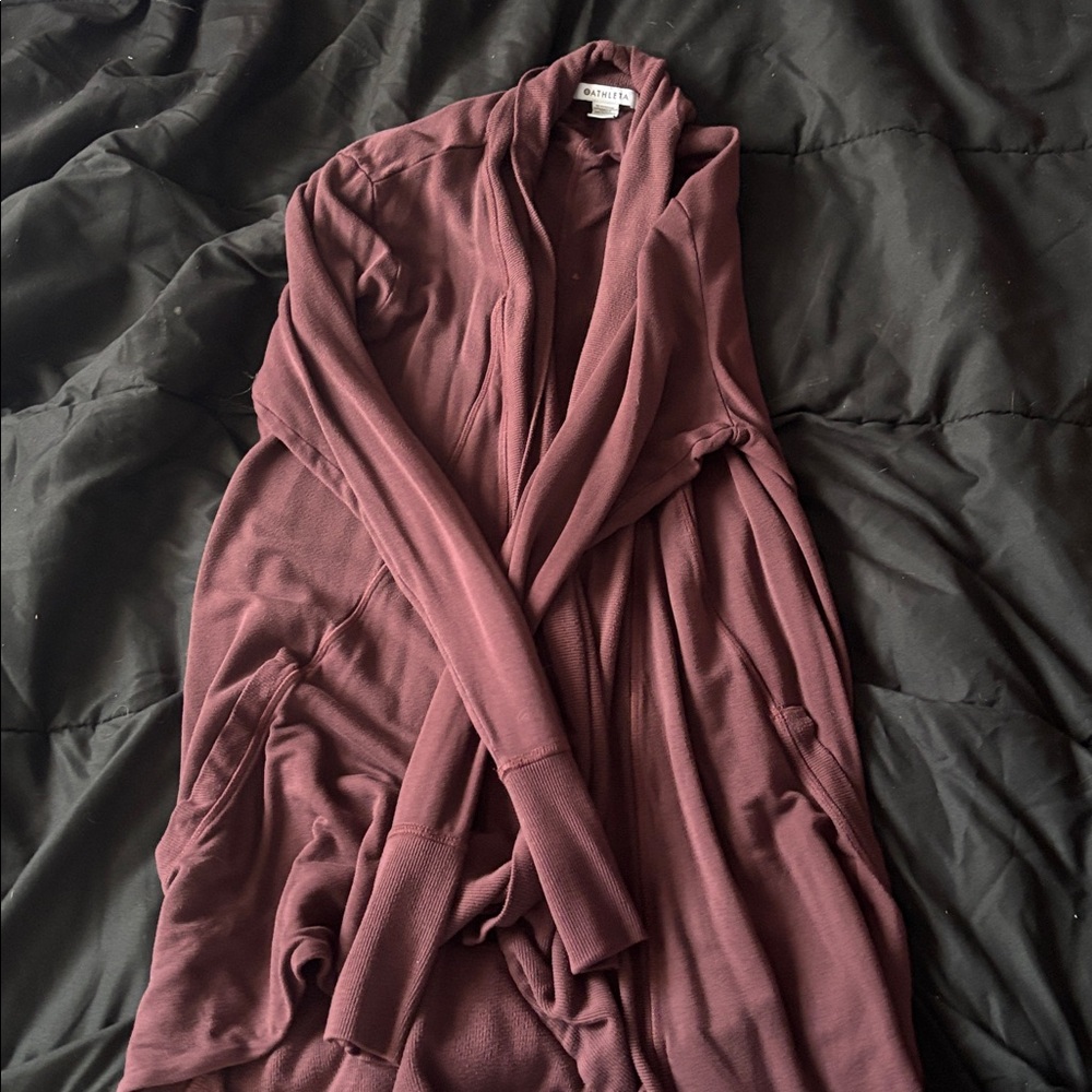 Athleta Maroon Knit Cardigan